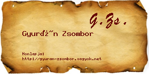 Gyurán Zsombor névjegykártya